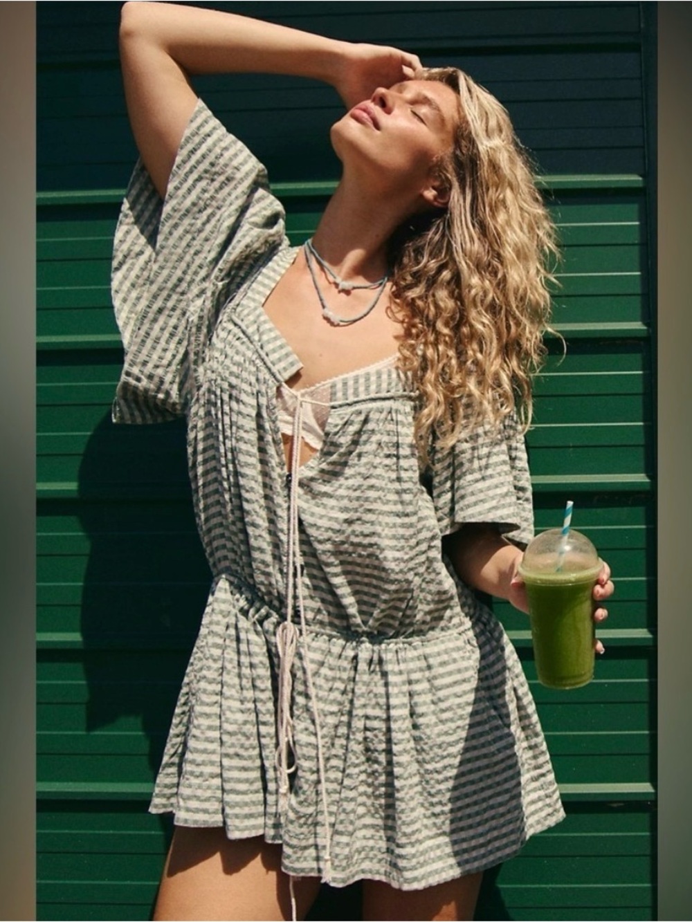Country Line Plaid Romper
